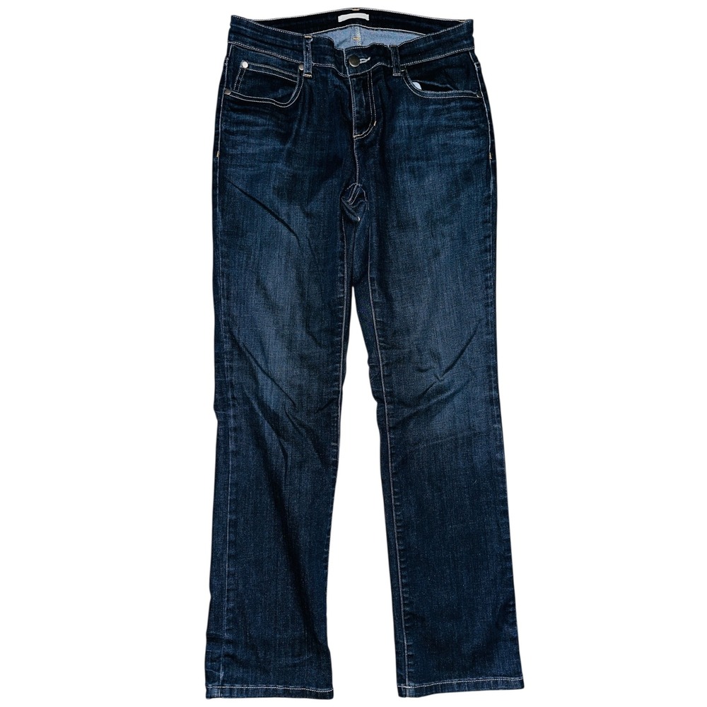 ND1 Eileen Fisher Dark Wash Denim Jeans Classic Style Size 4 Petite